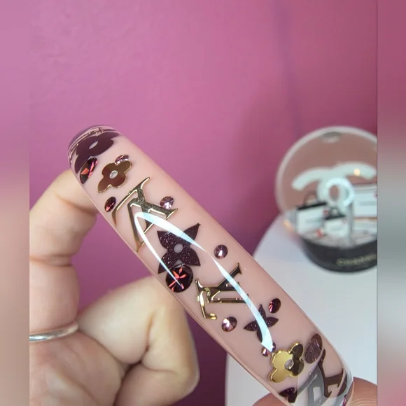 Full Incl Louis Vuitton Swarovski Crystal Monogram Resin Bangle! - Picture 10 of 14